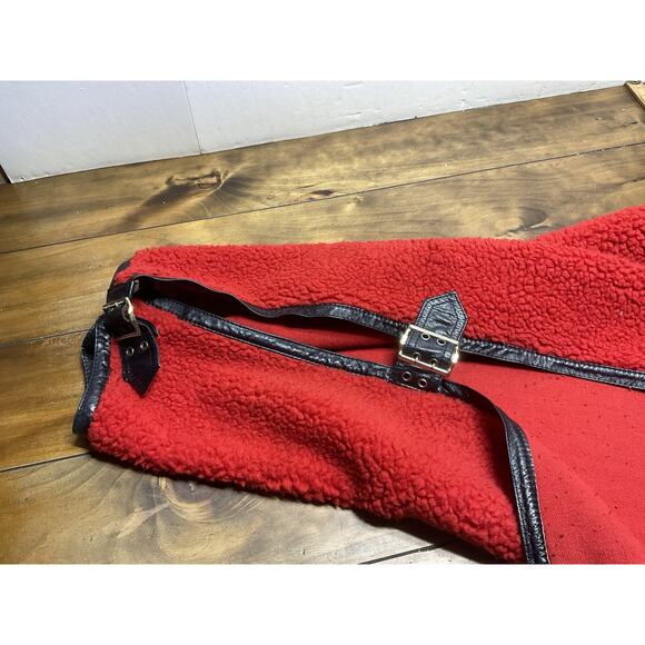 VTG Francesca For Damon Fleece Pile Leather Trim Vest size 12 Italy - Picture 10 of 12